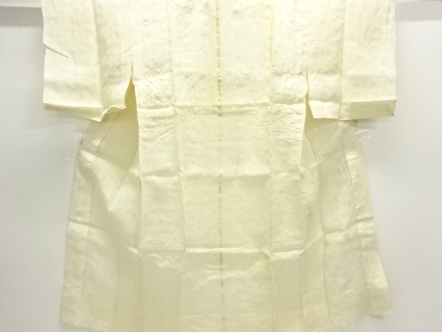 アンティーク　本麻すかし織葉模様長襦袢